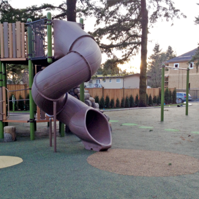 Canuck Place Playground with rubber surfacing