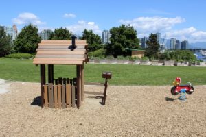 brown playground on woodchip surfacing