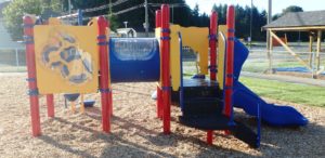 yellow red and blue playground