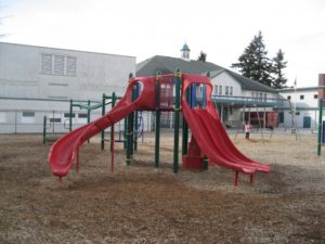Nelson Elementary play booster structure with slides