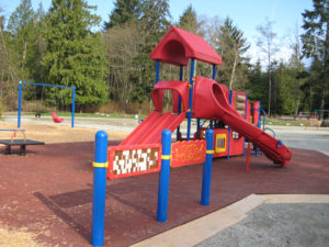 Playground Structure with rubber surfacing