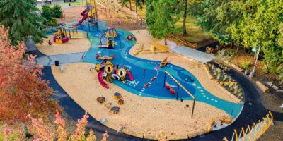 overhead shot of Maffeo Sutton Inclusive Playground