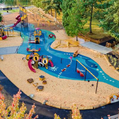 overhead shot of Maffeo Sutton Inclusive Playground