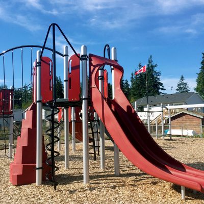 Homalco play structure with slide