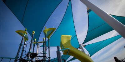 Skyways Shade structure with playground