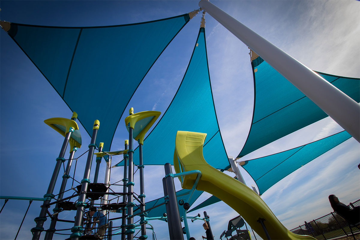 Skyways Shade structure with playground