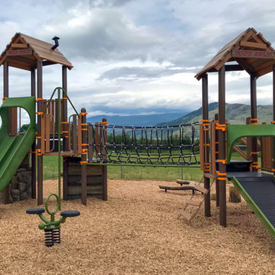 Okanagan Indian Band playground with slides