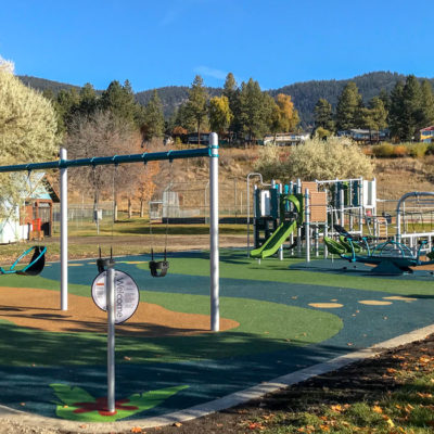 Central Park playground with rubber surfacing