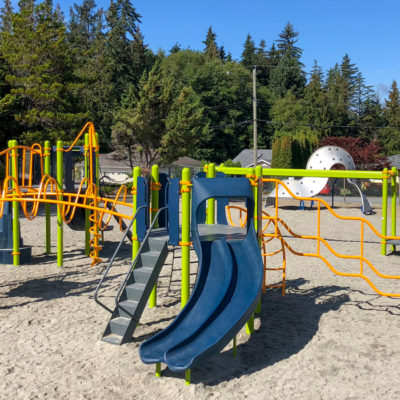 Edgehill Elementary with slide and climbing structures