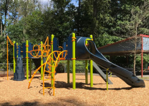 University Chapel playground with climbing structures