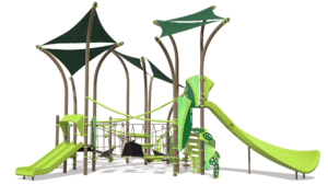 Playground equipment with shade