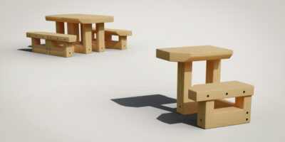 small wooden desk for outdoors that combines into a table