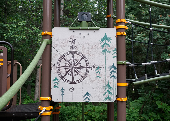 compass panel on a playground
