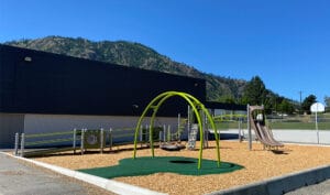 RL Clemitson's accessible playground with ramps and a swing