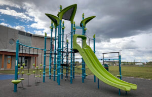 Netplex playground with double slide
