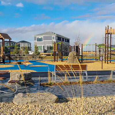 Nature Inspired playground with climbing structure