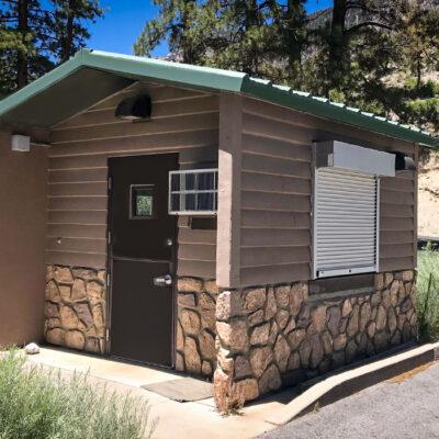 concrete utility building with Barnwood texture walls and Cedar shake texture roof