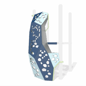 product render of a colourful playground component