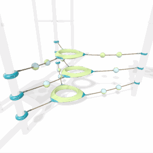 product render of a colourful playground component
