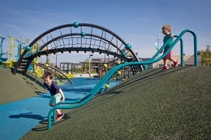 wavy poles for sliding down on a hill