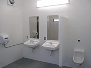 interior of washroom and shower building