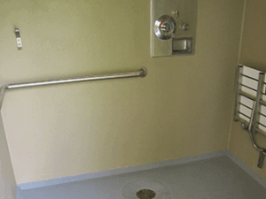 interior of washroom and shower building