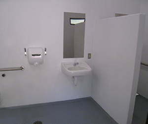 interior of washroom and shower building